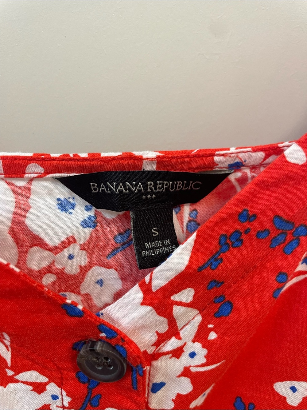 Banana Republic Red Floral Button-Front Mini Dress - Picture 5 of 6